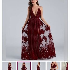 Windsor Burgundy Floral Maxi Dress